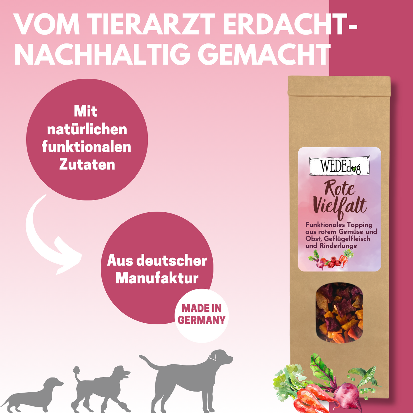 WEDEdog Hundefutter Topping Rote Vielfalt 150g