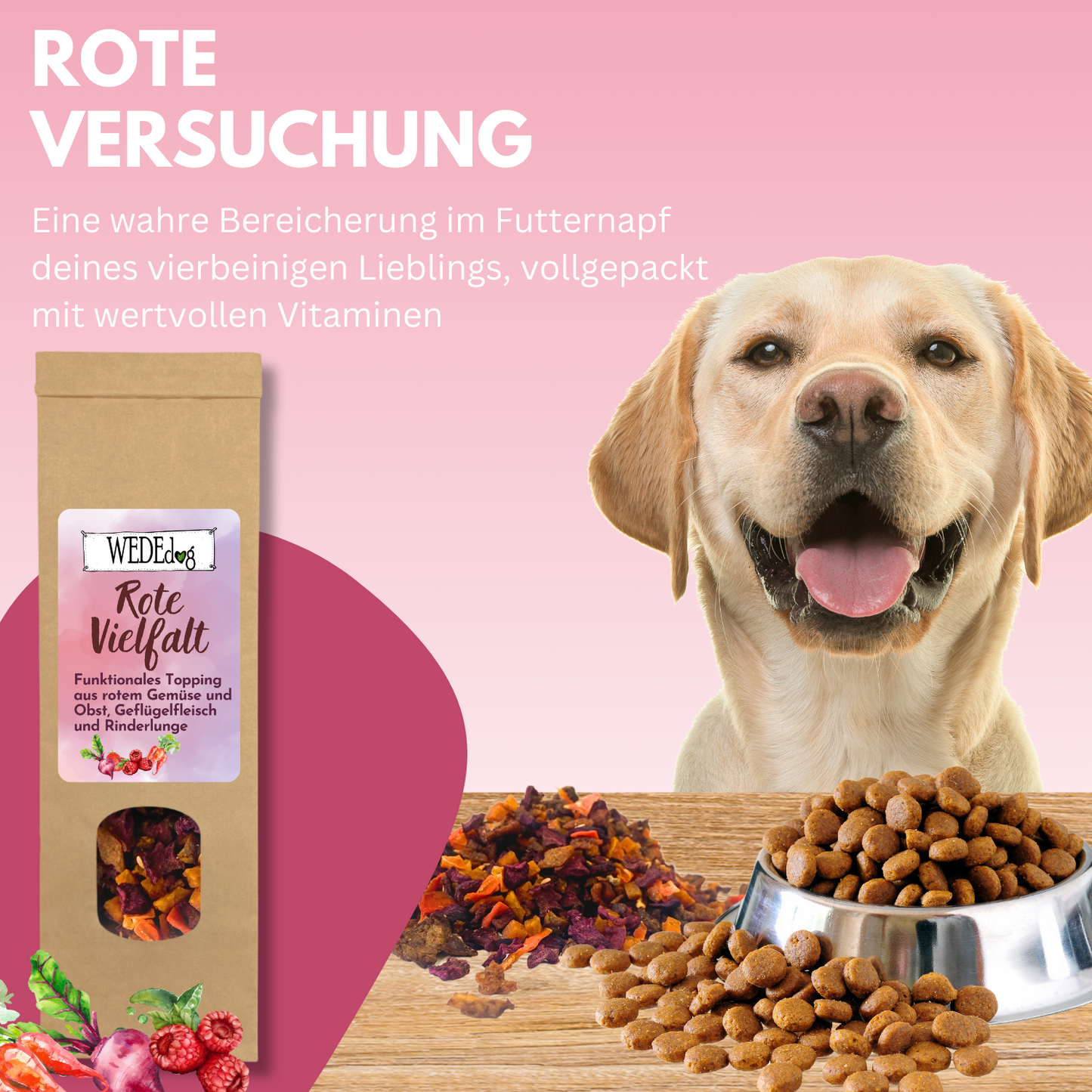 WEDEdog Hundefutter Topping Rote Vielfalt 150g