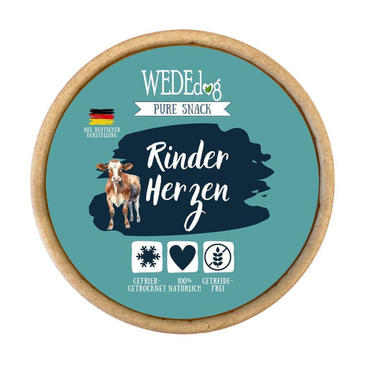 WEDEdog Pure Gefriergetrocknete Rinderherzen 30g